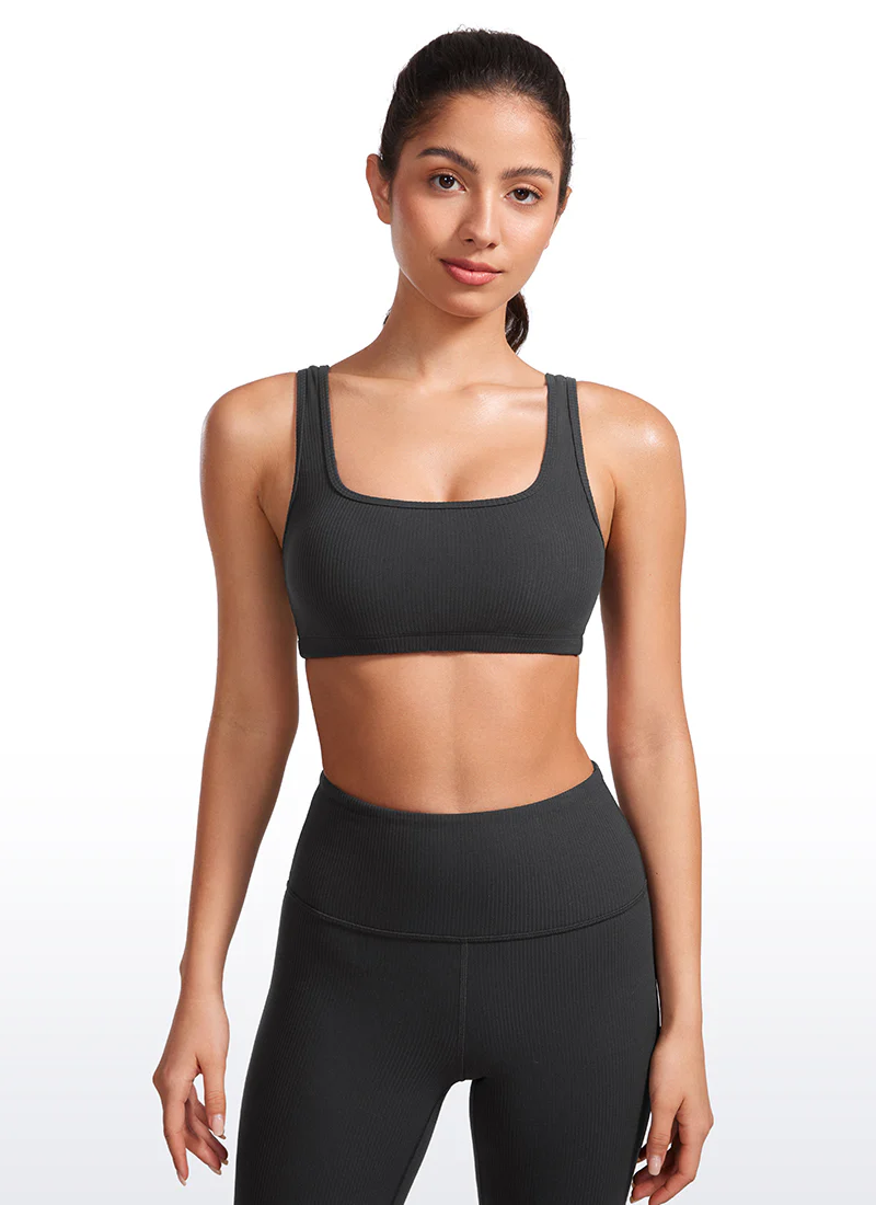 Ribbed Square Neck Padded Mini Bra - Image 16