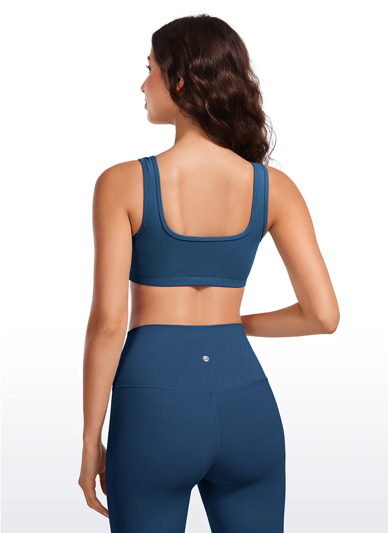 Ribbed Square Neck Padded Mini Bra - Image 7