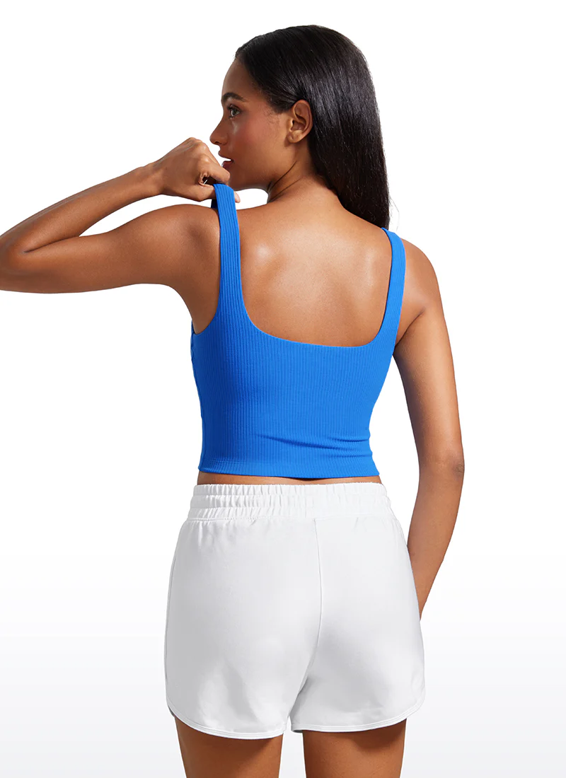 Ribbed Henley Neck Built in Bra Tank - Image 18