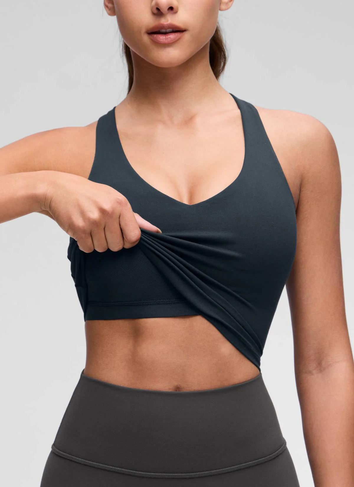 Butterluxe V Neck Racerback Shelf Bra Tank - Image 23
