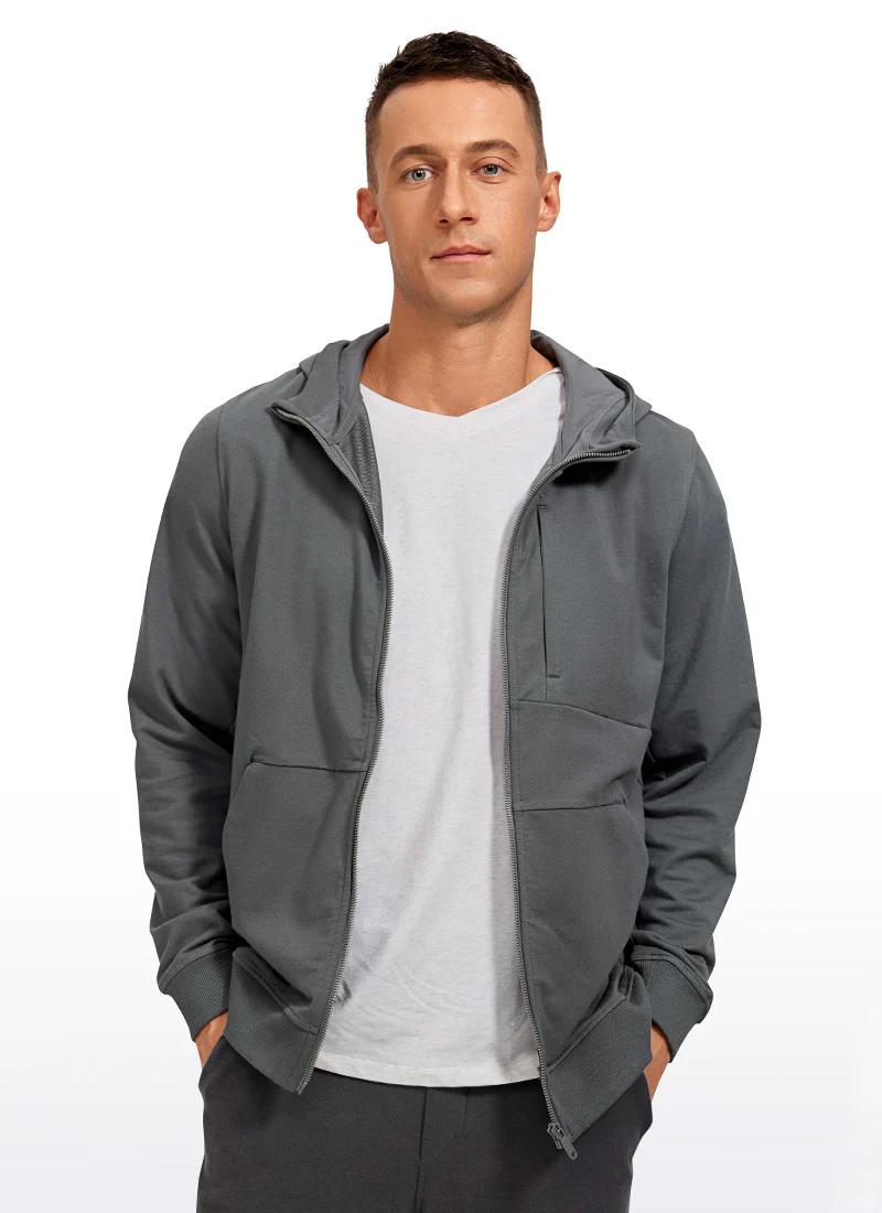 Cotton Terry Zip-up Jackets with Pockets - Image 5
