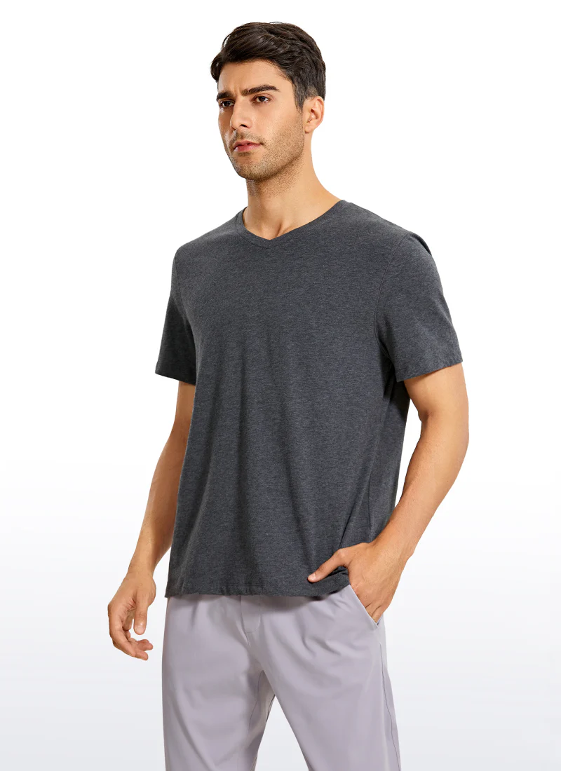 Pima Cotton Short Sleeve V Neck - Image 10