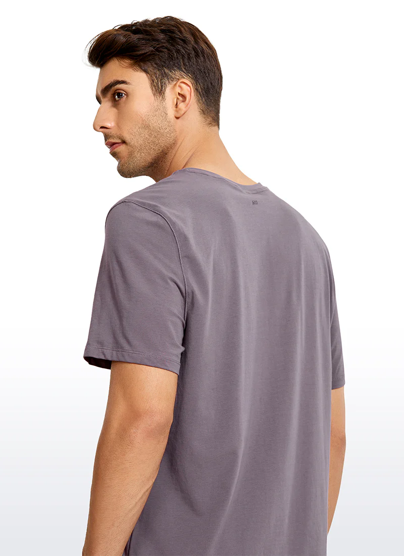 Pima Cotton Short Sleeve V Neck - Image 3