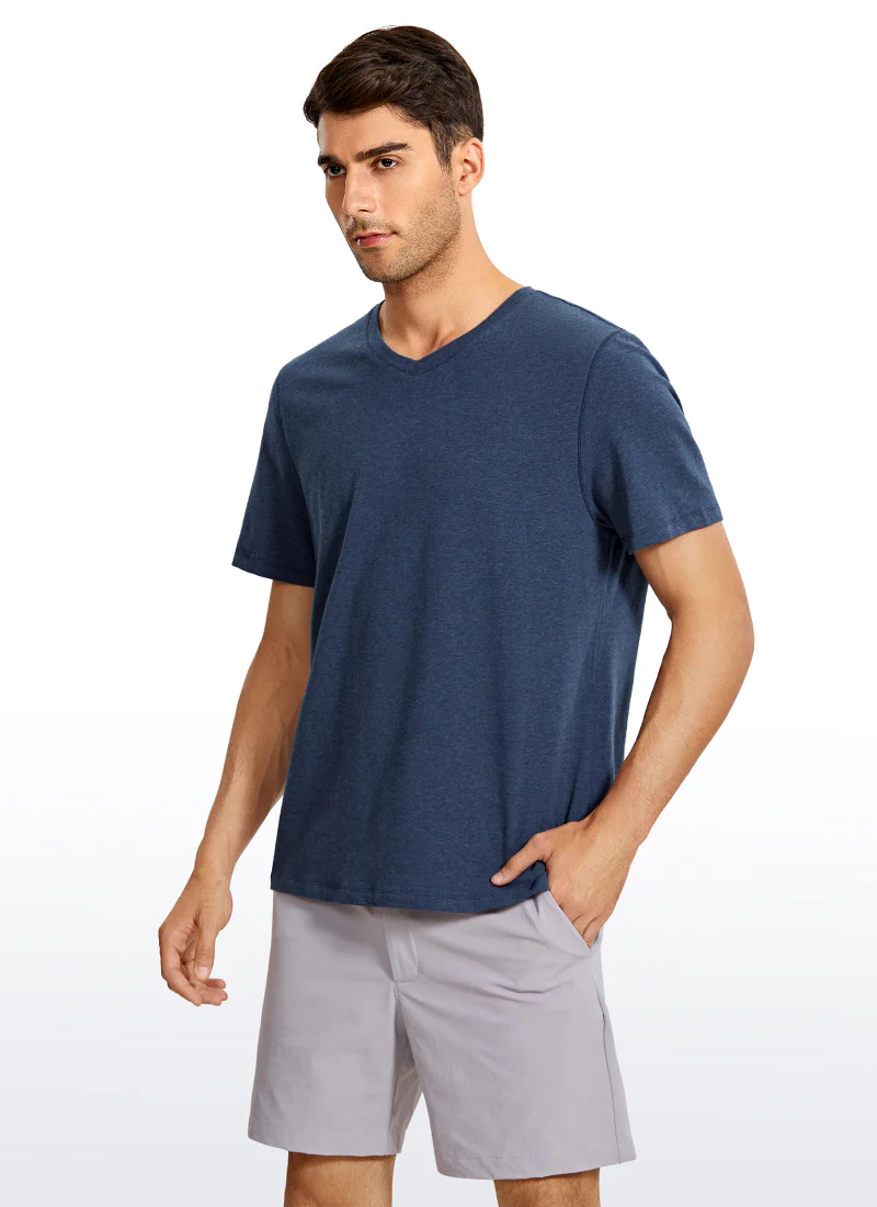 Pima Cotton Short Sleeve V Neck - Image 4