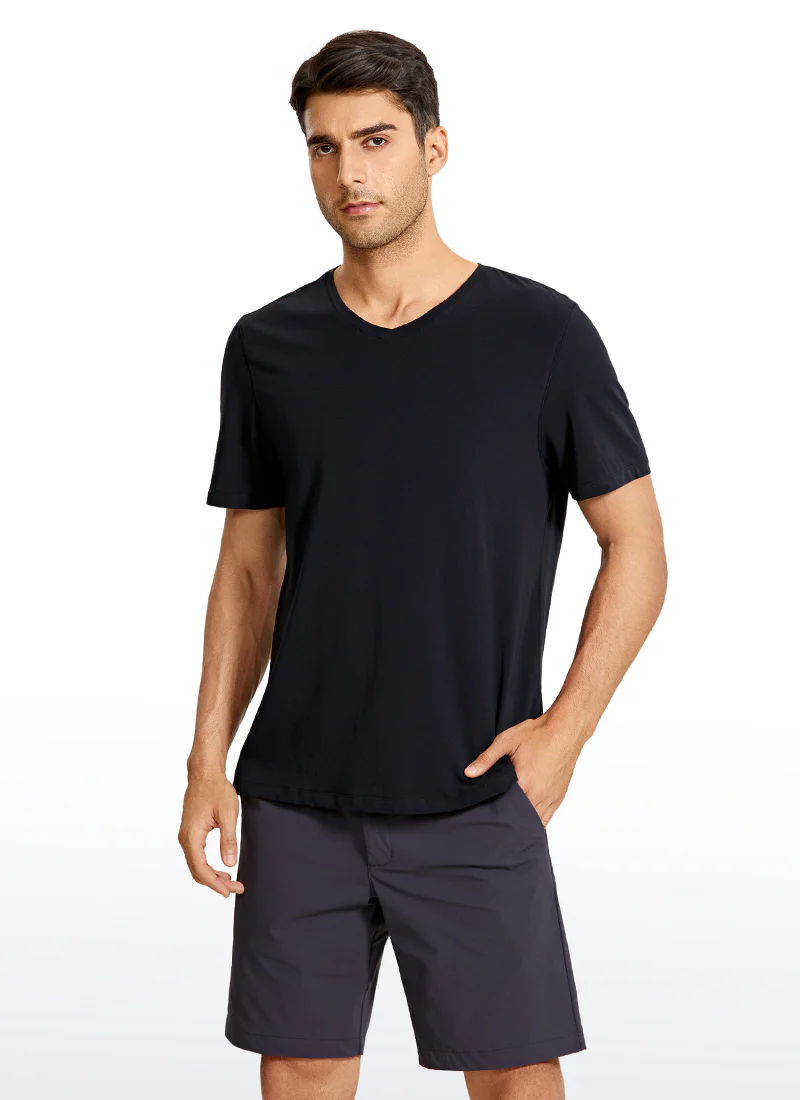 Pima Cotton Short Sleeve V Neck - Image 7