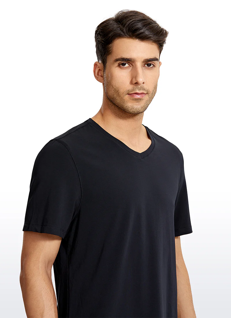 Pima Cotton Short Sleeve V Neck - Image 9