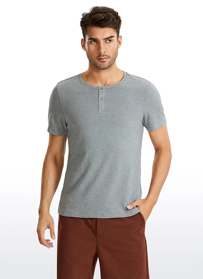 Pima Cotton Henley Short Sleeves - Image 15