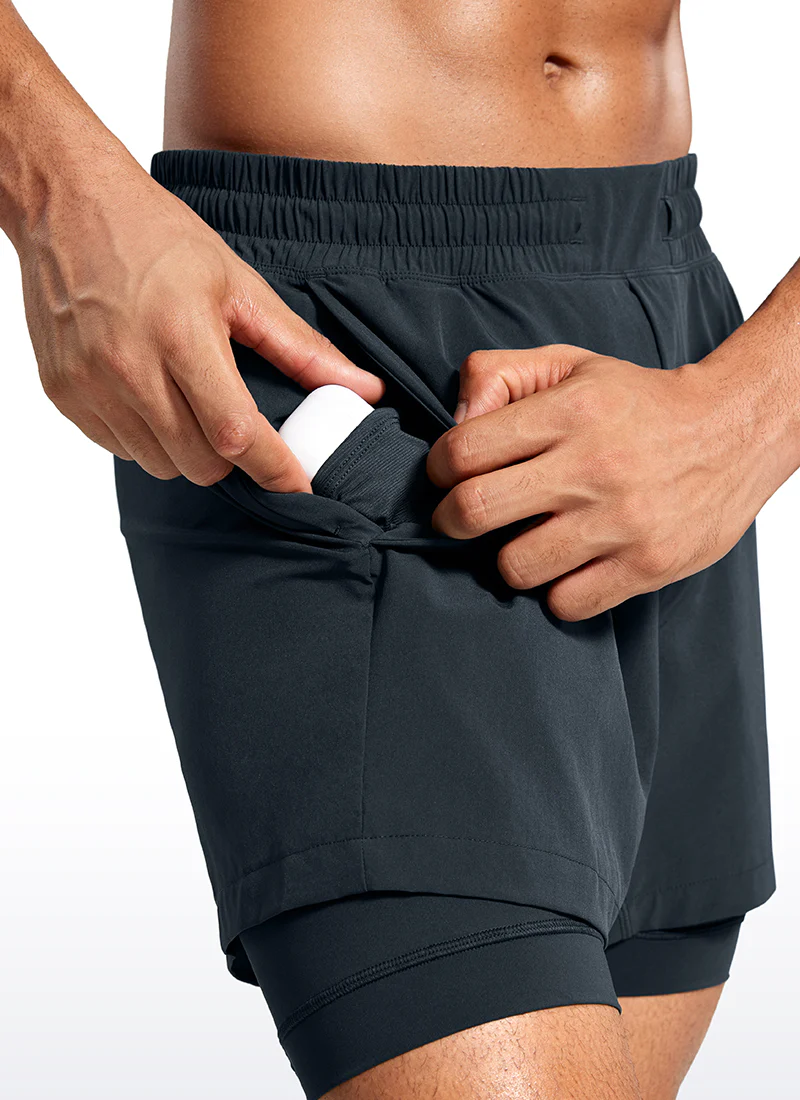 Feathery-Fit 2 in 1 Athletic Shorts 5''- with Pockets & Long Liner - Image 15