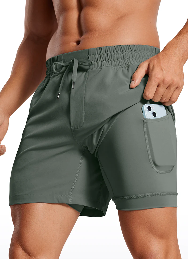 Feathery-Fit 2 in 1 Athletic Shorts 5''- with Pockets - Image 24