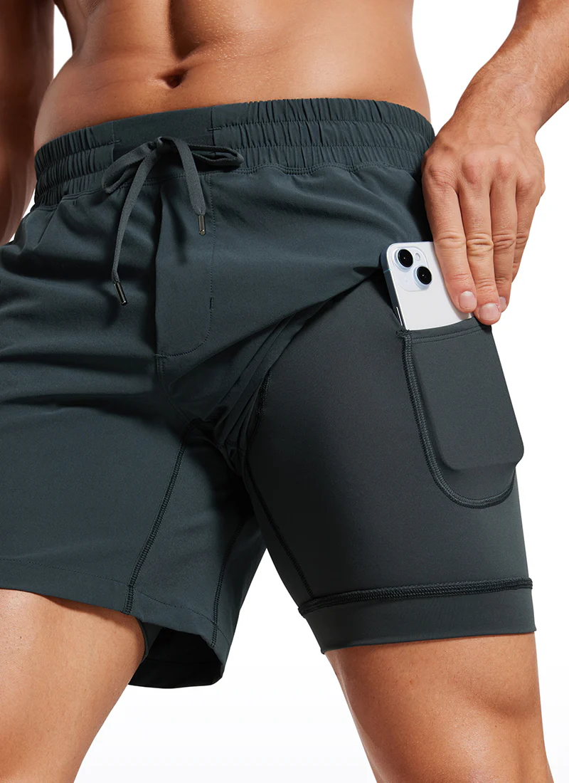 Feathery-Fit 2 in 1 Athletic Shorts 5''- with Pockets - Image 30