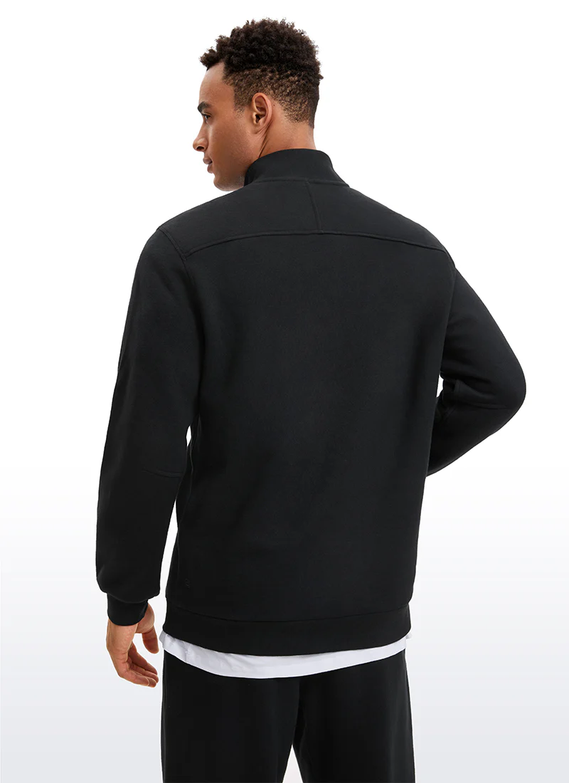 Fleece Lined Half Zip Sweatshirts Mock Neck - Image 11