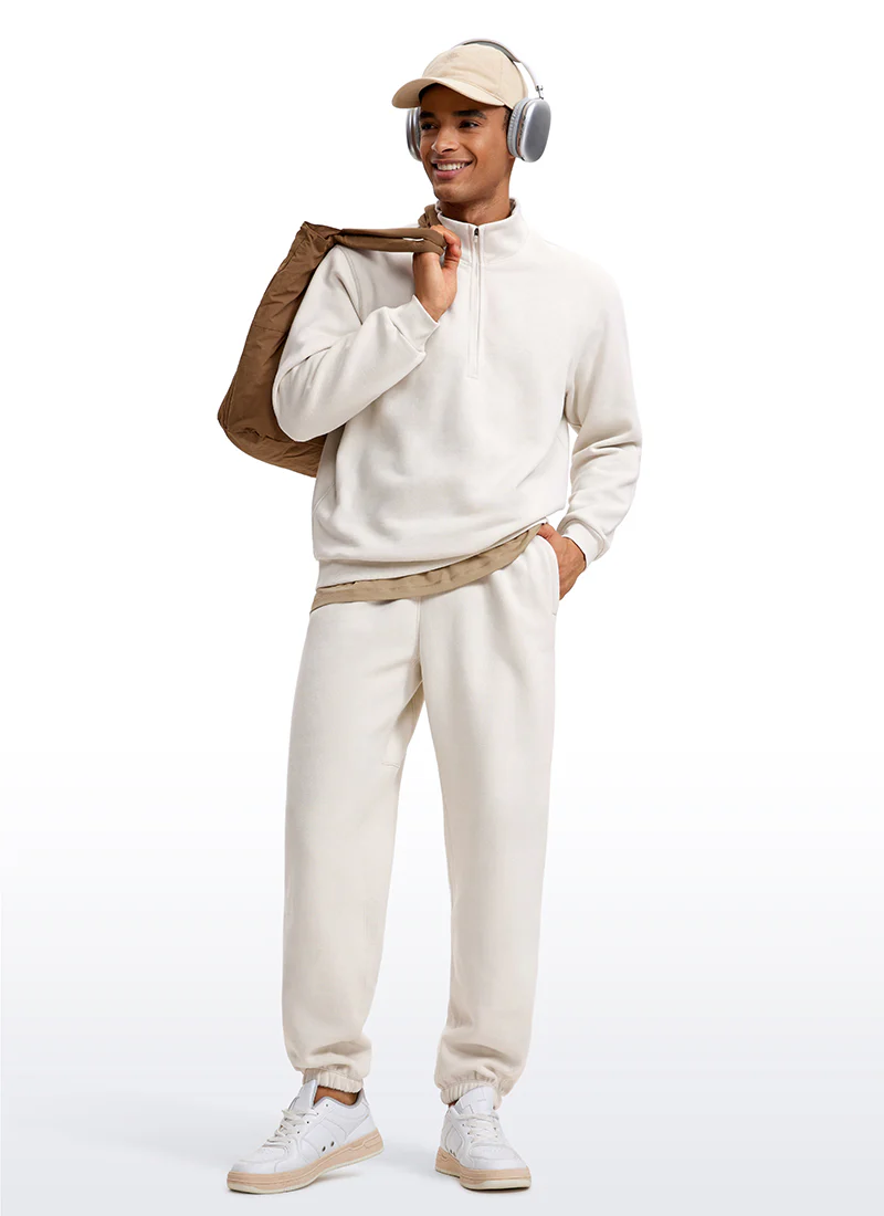 Fleece Lined Half Zip Sweatshirts Mock Neck - Image 17