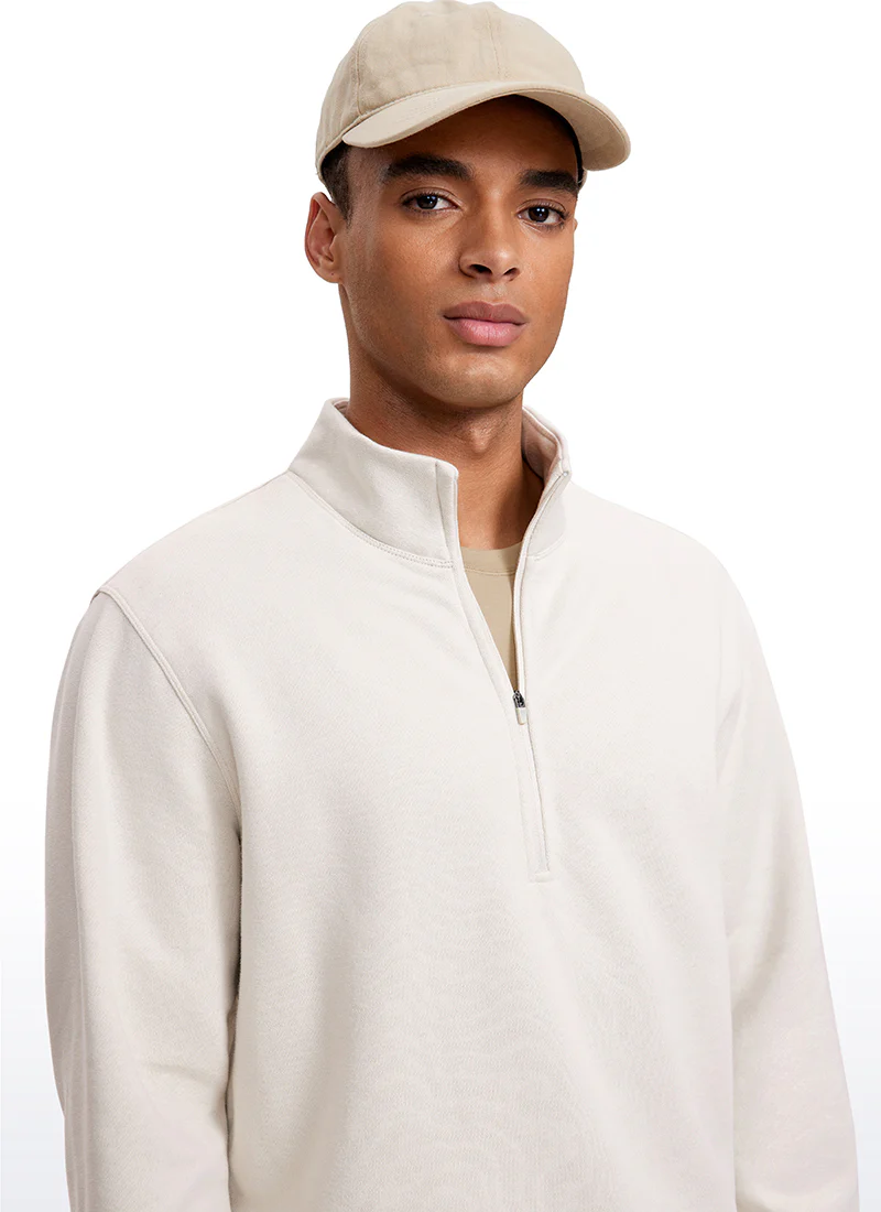 Fleece Lined Half Zip Sweatshirts Mock Neck - Image 18