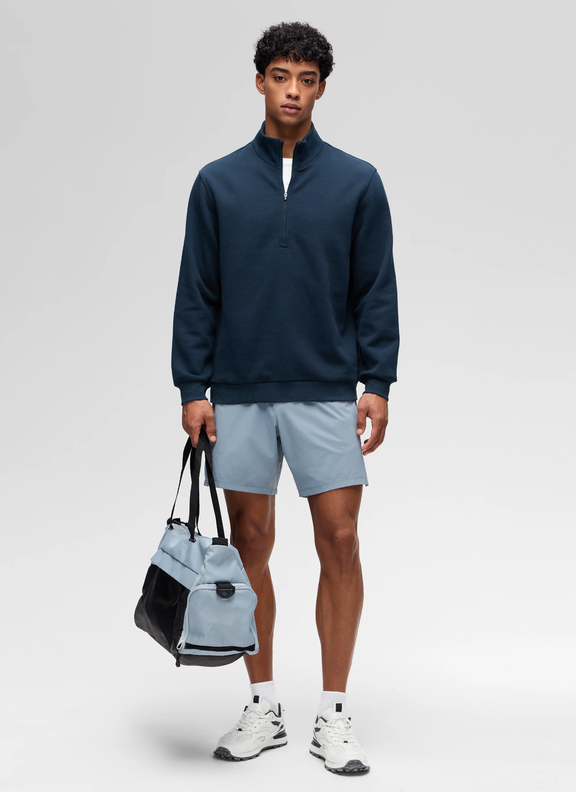 Fleece Lined Half Zip Sweatshirts Mock Neck - Image 26