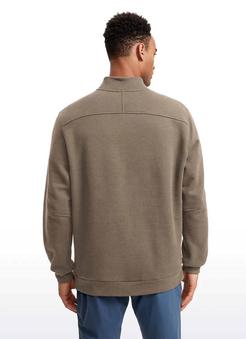 Fleece Lined Half Zip Sweatshirts Mock Neck - Image 29
