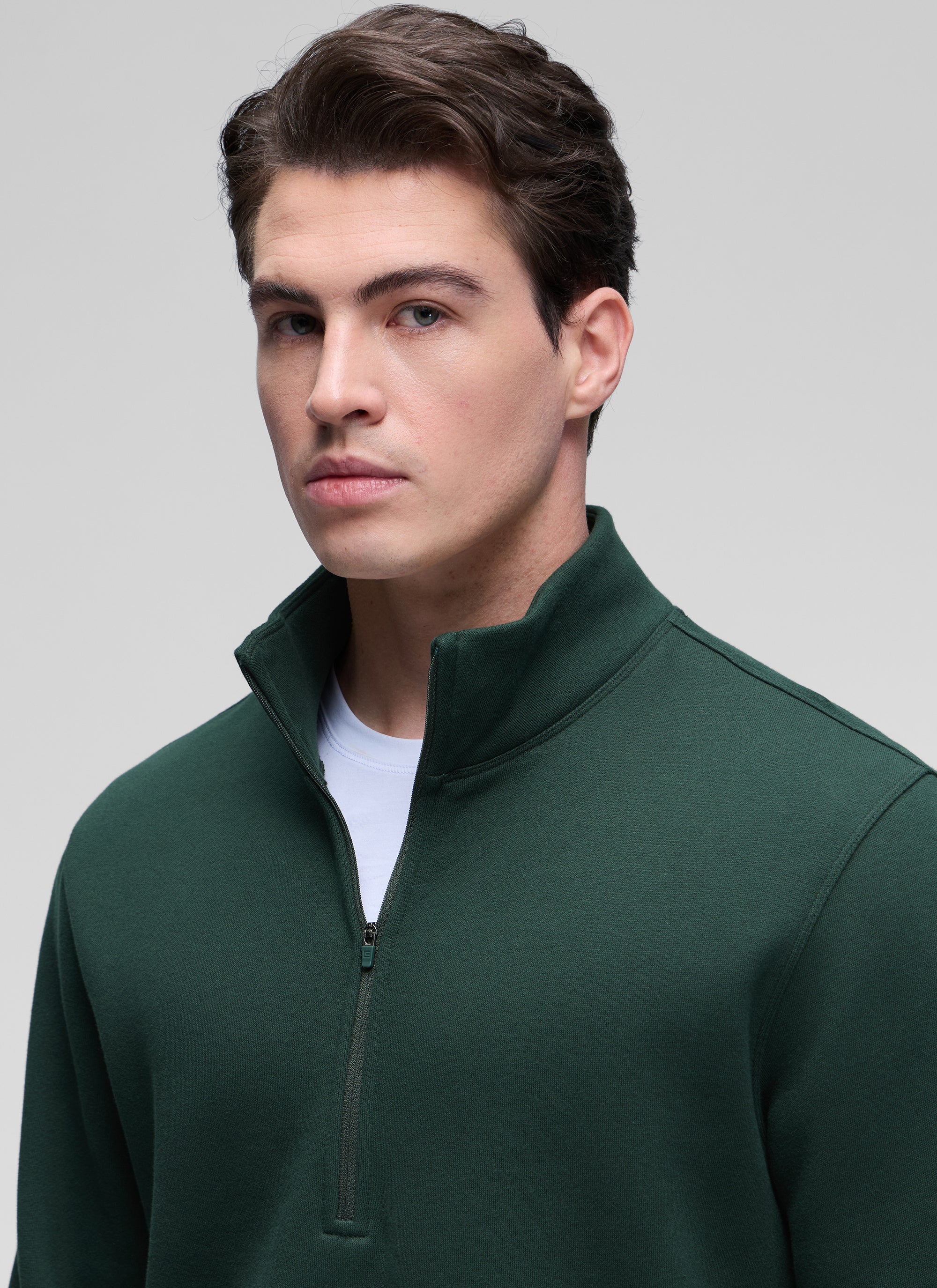 Fleece Lined Half Zip Sweatshirts Mock Neck - Image 39