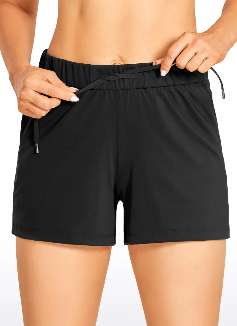 Stretch Mid-Rise Drawstring Shorts with Pockets 3.5" - Image 8