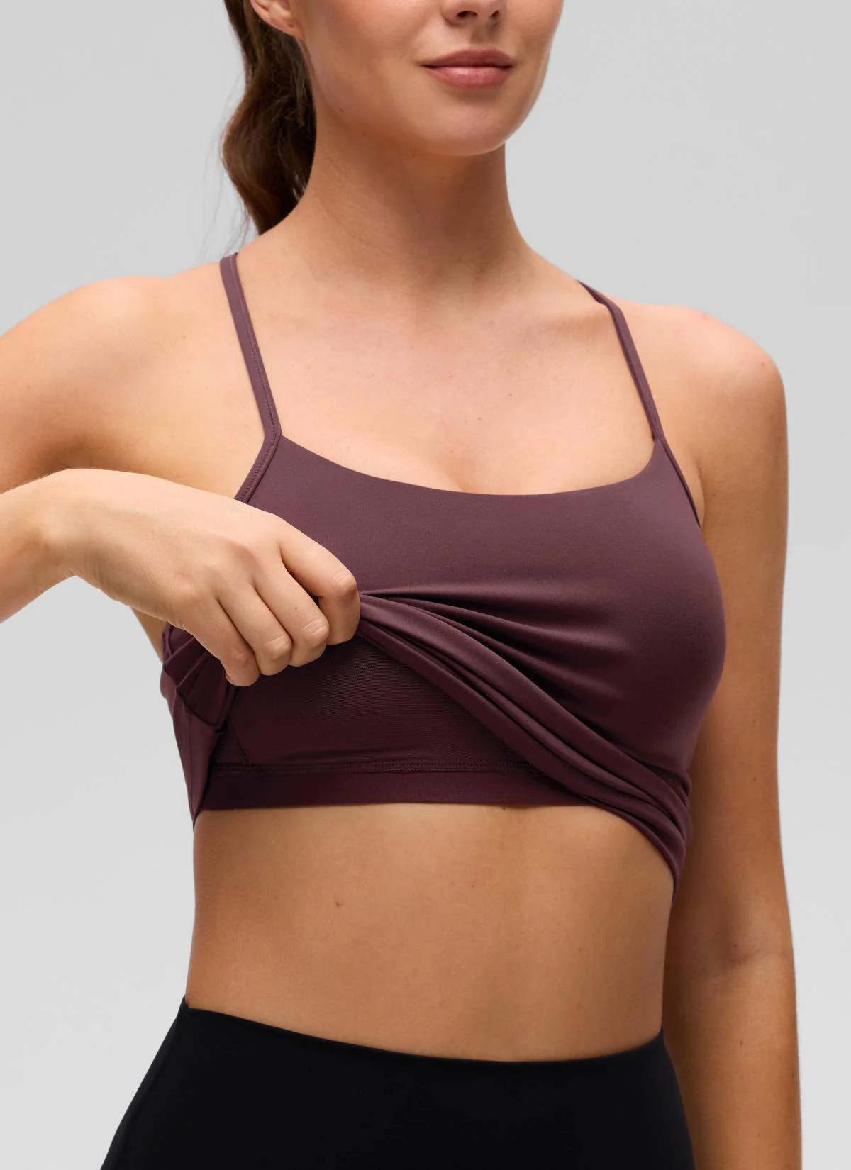 Butterluxe Waist Length Y Back Built in Bra Tank - Image 4