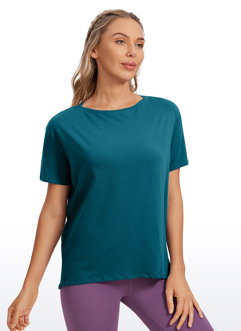 Pima Cotton Boat Neck Short Sleeve - Image 31