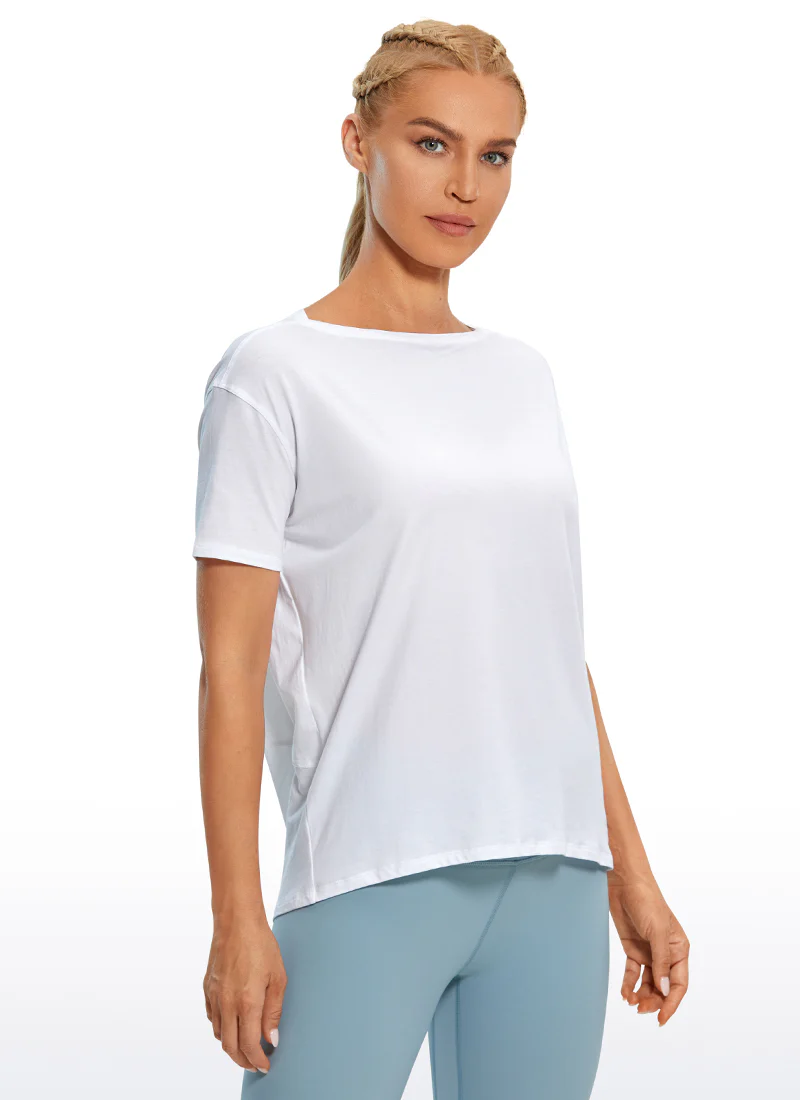 Pima Cotton Boat Neck Short Sleeve - Image 5