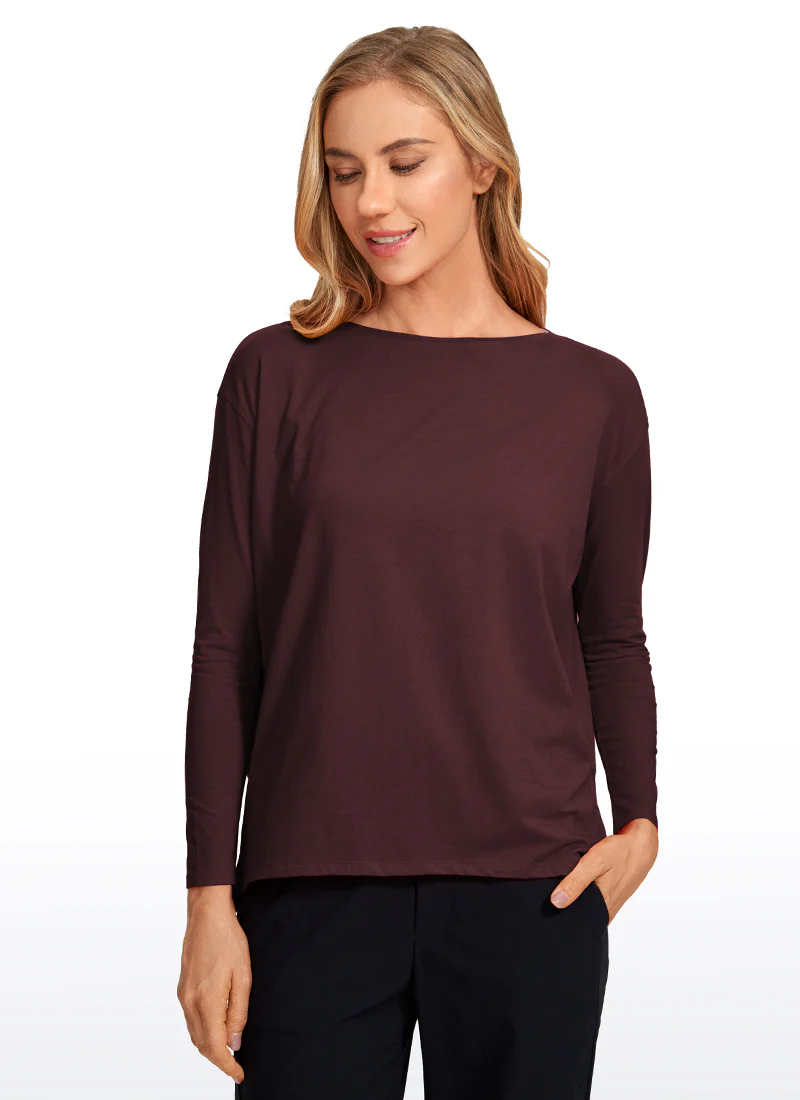 Pima Cotton Boat Neck Long Sleeve - Image 16