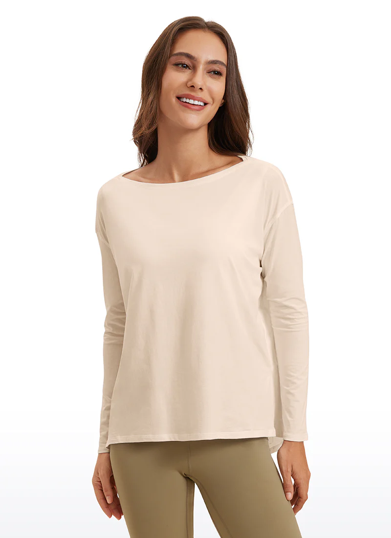 Pima Cotton Boat Neck Long Sleeve - Image 19
