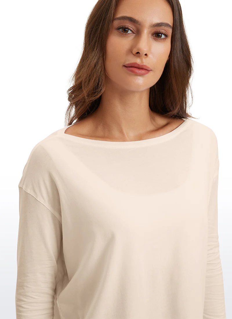 Pima Cotton Boat Neck Long Sleeve - Image 22