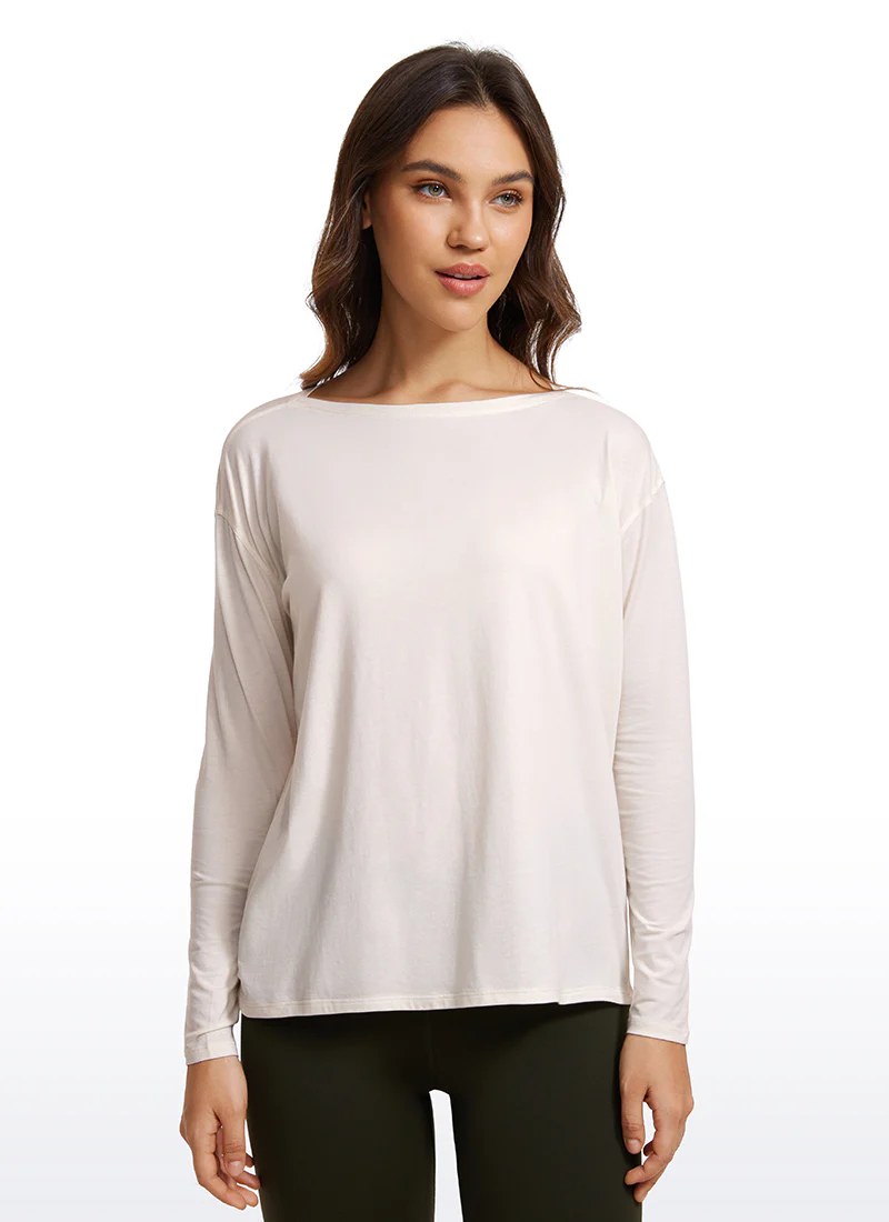 Pima Cotton Boat Neck Long Sleeve - Image 23
