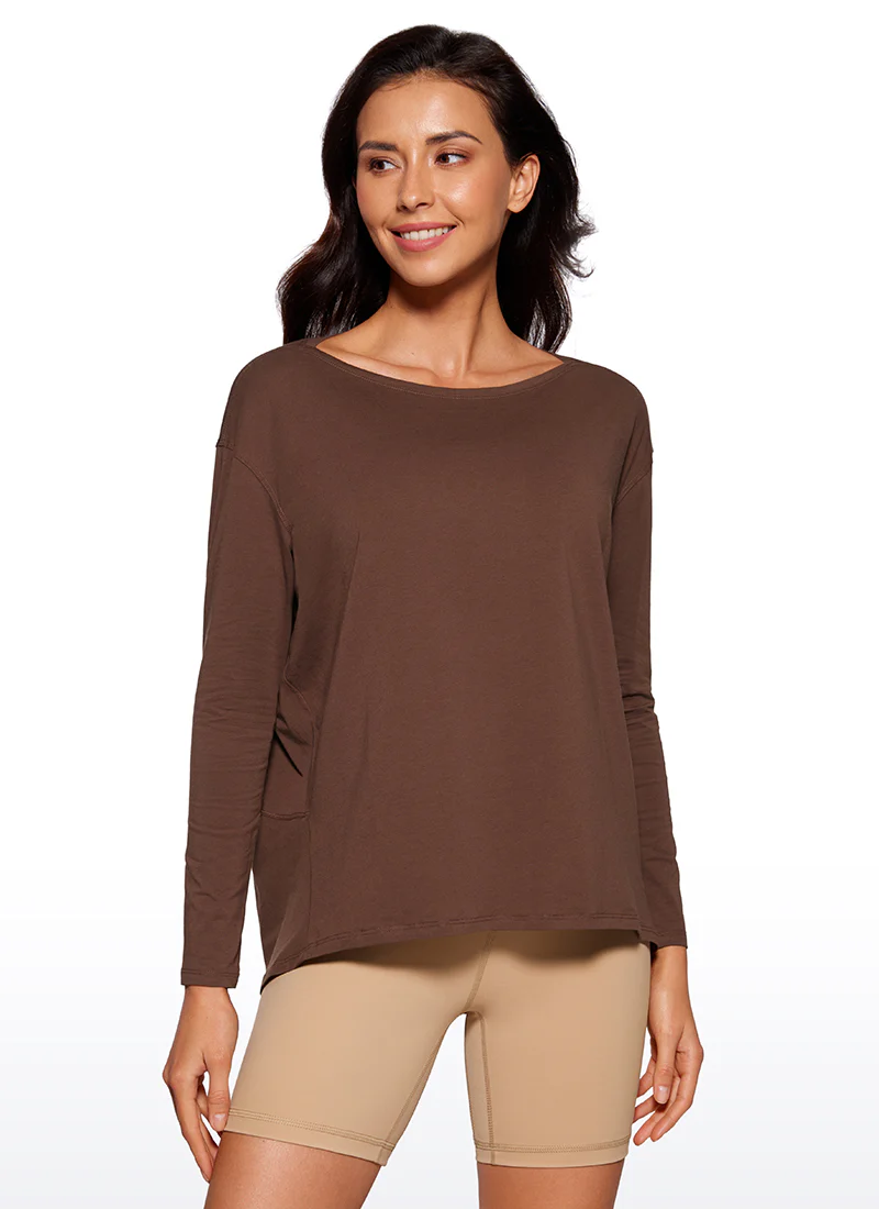 Pima Cotton Boat Neck Long Sleeve - Image 34