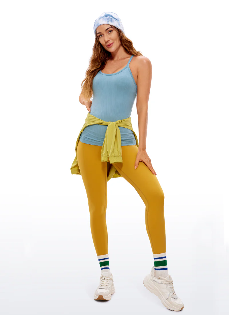 Speedy Seamless Built in Bra Pure color Tank - Image 19