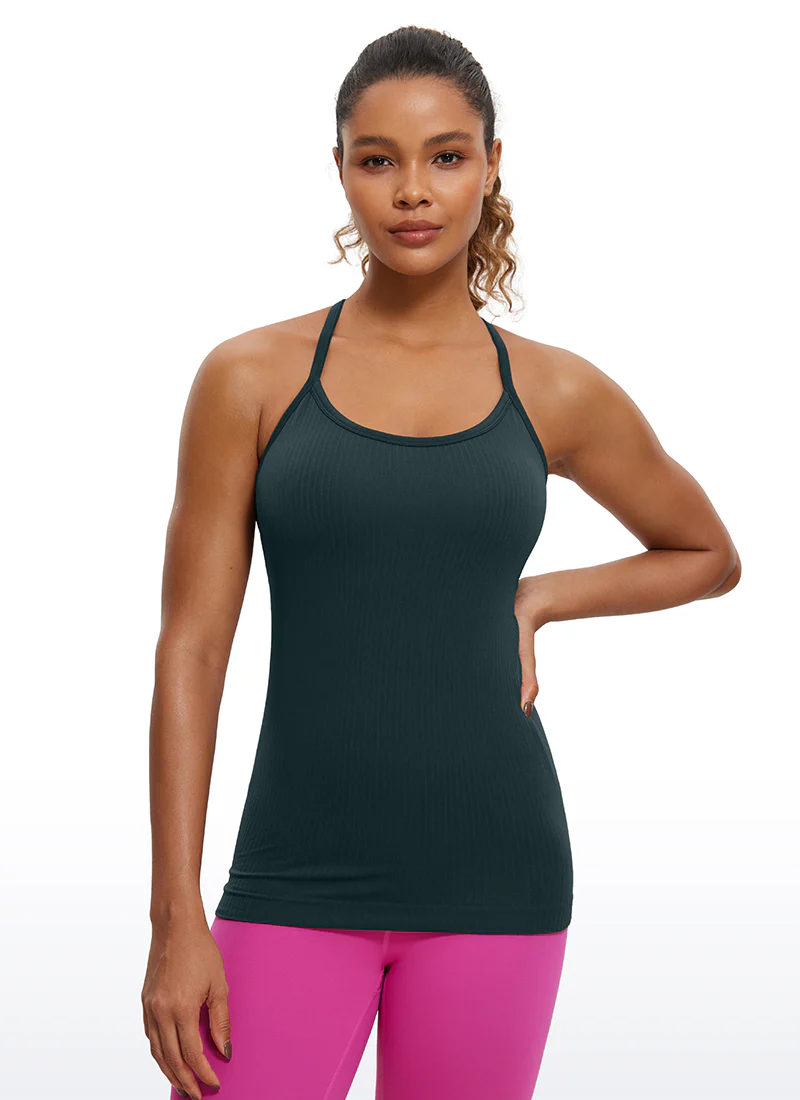 Speedy Seamless Built in Bra Pure color Tank - Image 27