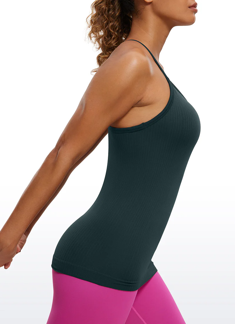 Speedy Seamless Built in Bra Pure color Tank - Image 30