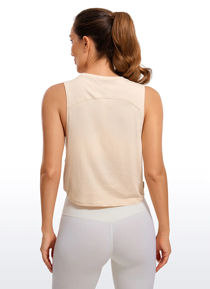 Pima Cotton Crop Deep Armhole Tank - Image 12