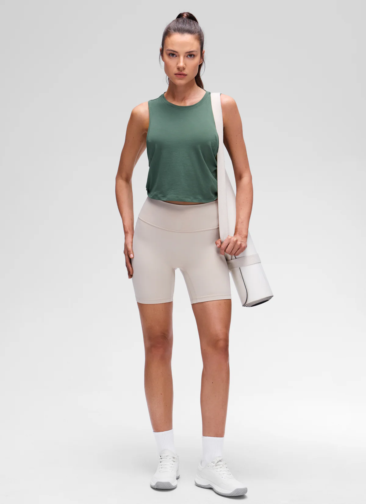 Pima Cotton Crop Deep Armhole Tank - Image 3