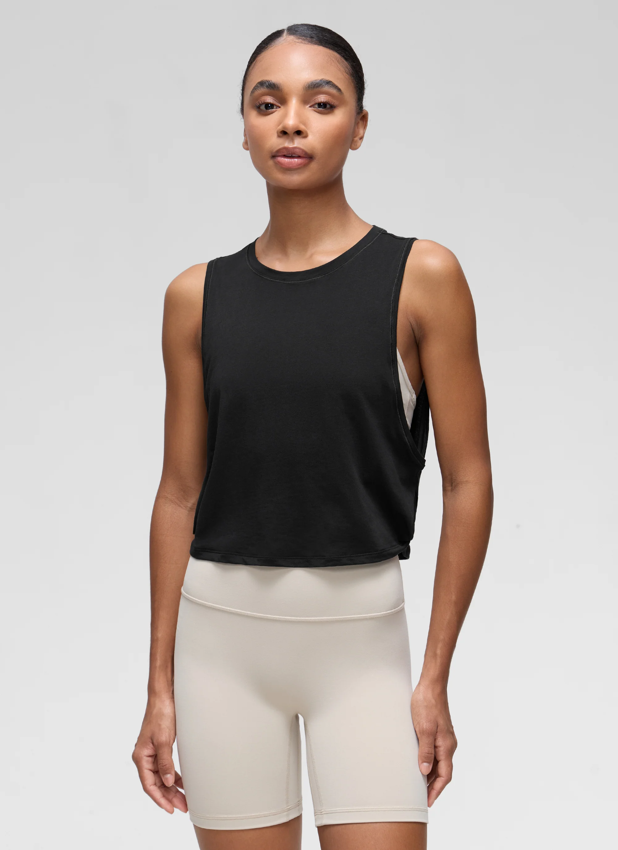 Pima Cotton Crop Deep Armhole Tank - Image 5