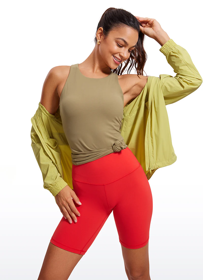 Butterluxe Hip Length Built-in Bra Tanks High Neck - Image 7