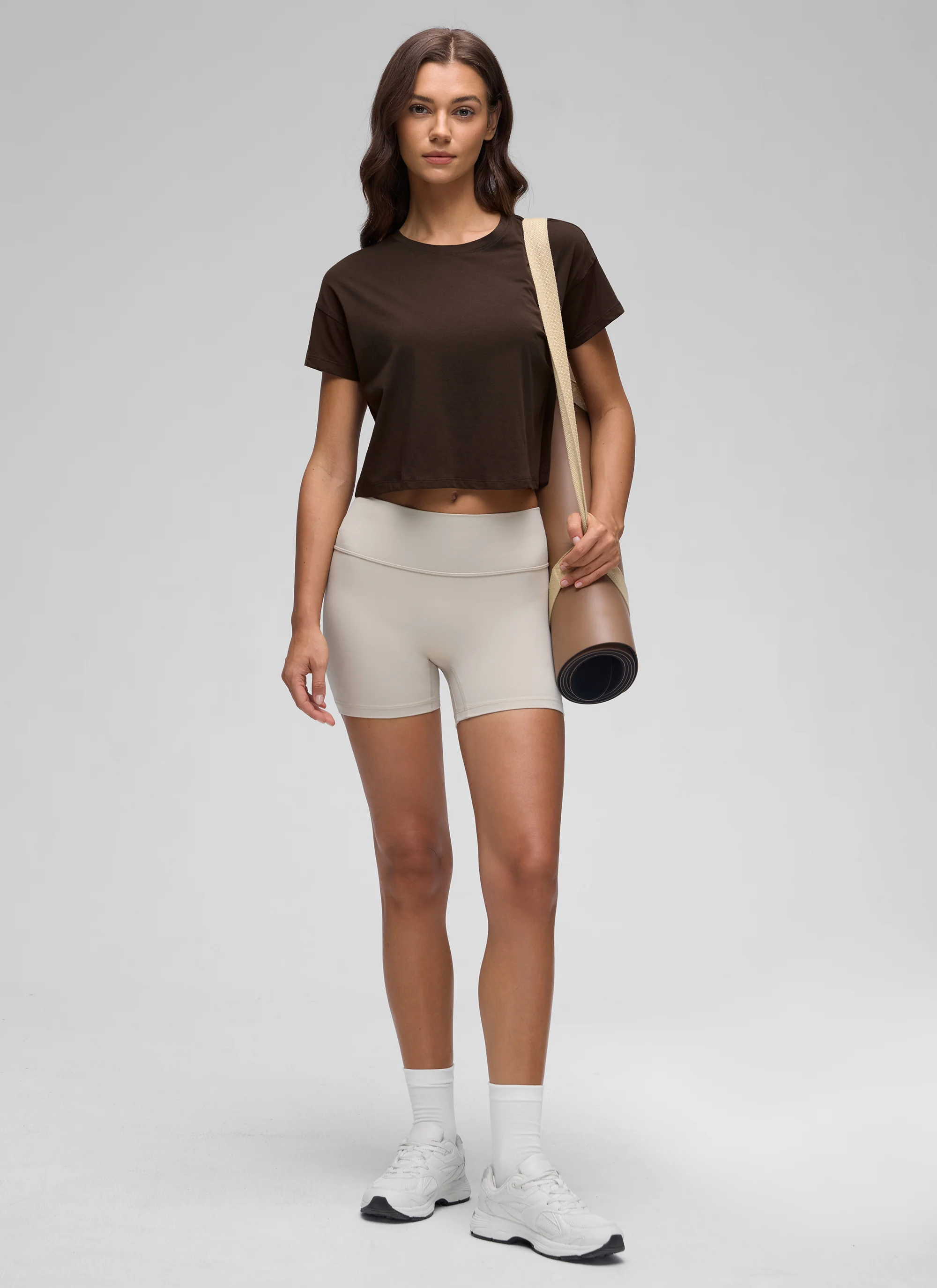 Pima Cotton Crew Neck Cropped Short Sleeve - Image 8