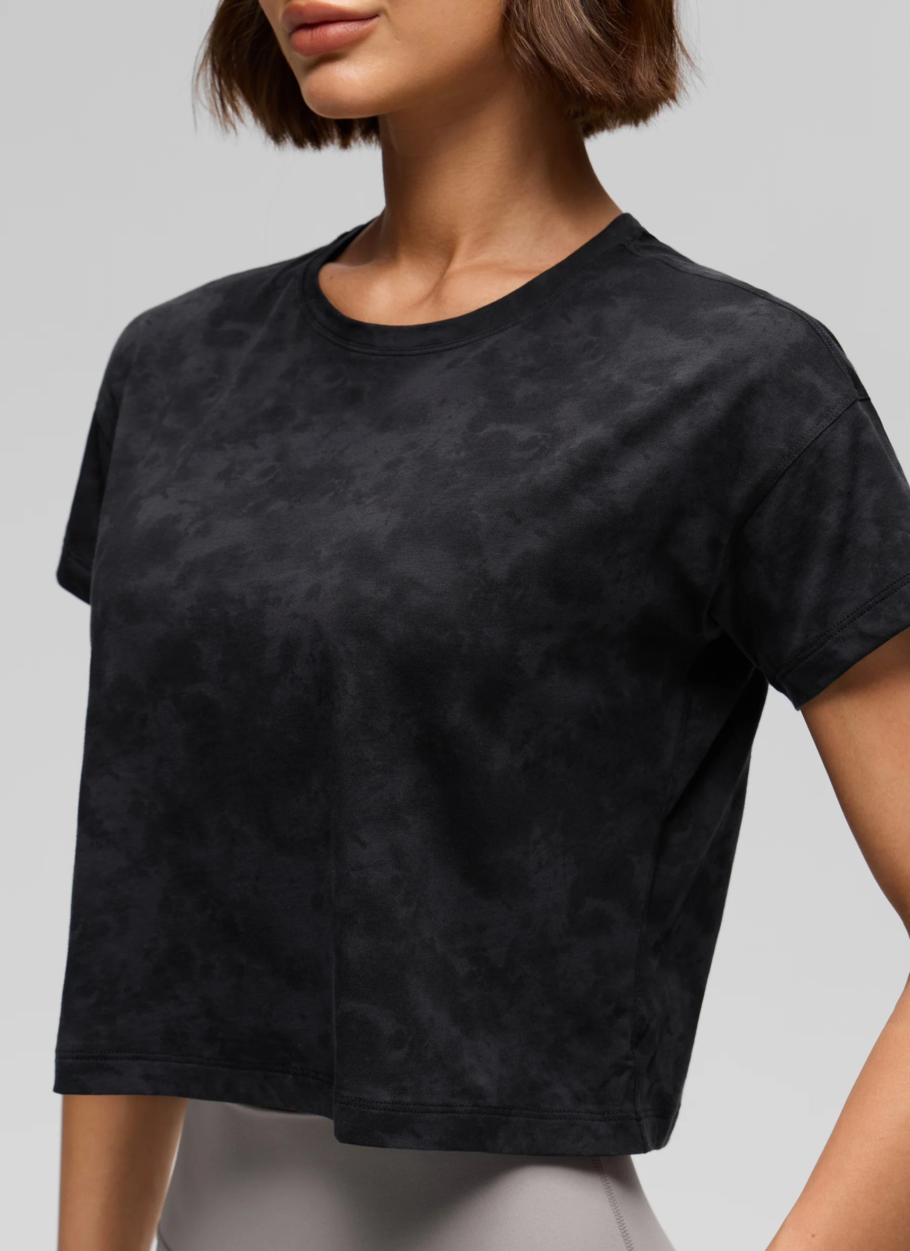 Pima Cotton Crew Neck Cropped Short Sleeve - Image 12