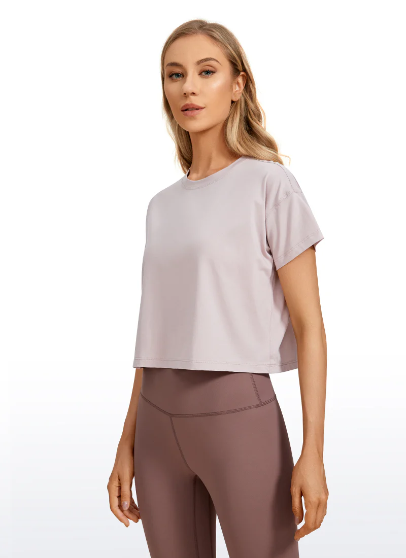 Pima Cotton Crew Neck Cropped Short Sleeve - Image 13