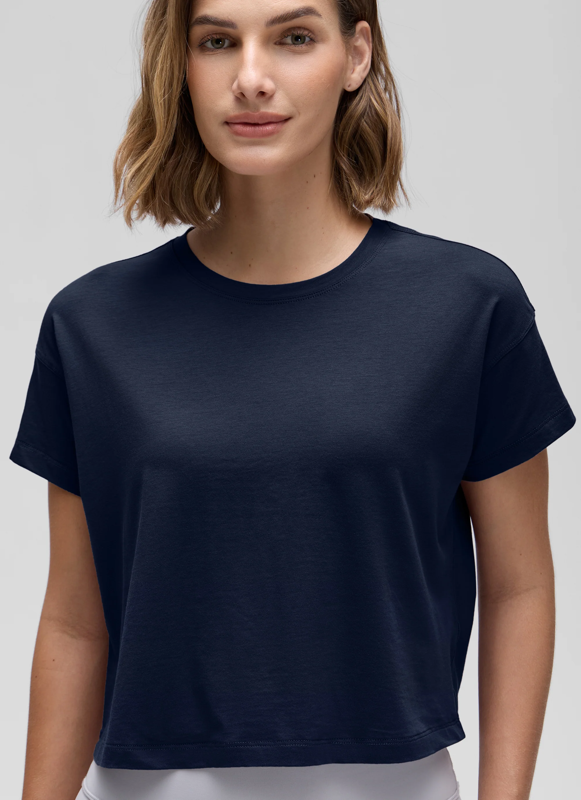 Pima Cotton Crew Neck Cropped Short Sleeve - Image 19