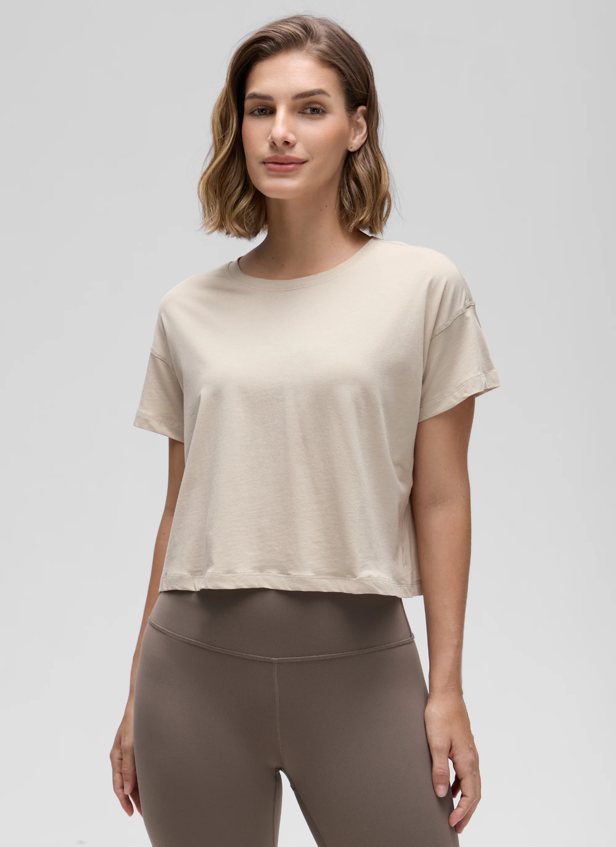Pima Cotton Crew Neck Cropped Short Sleeve - Image 24