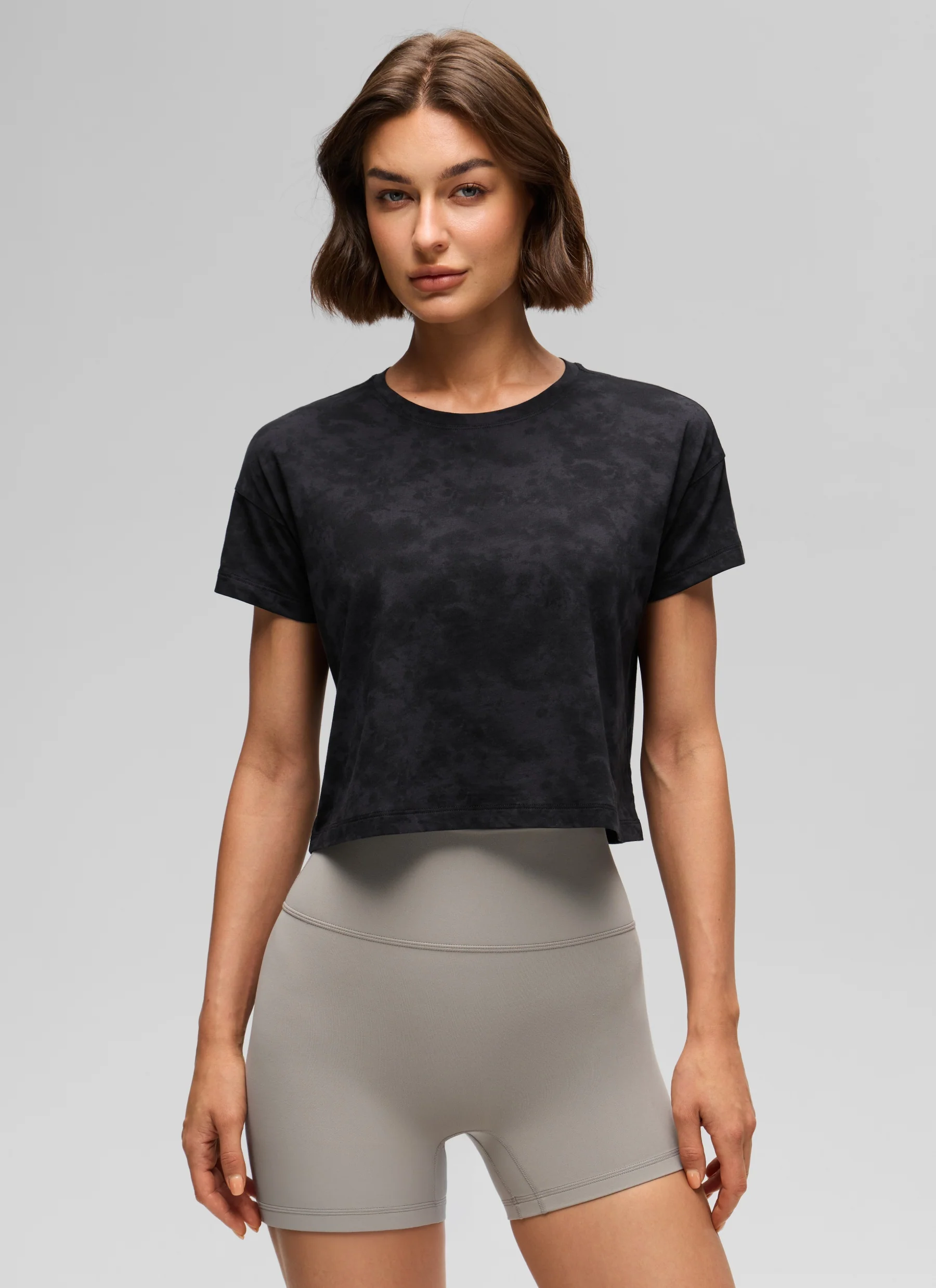 Pima Cotton Crew Neck Cropped Short Sleeve - Image 9