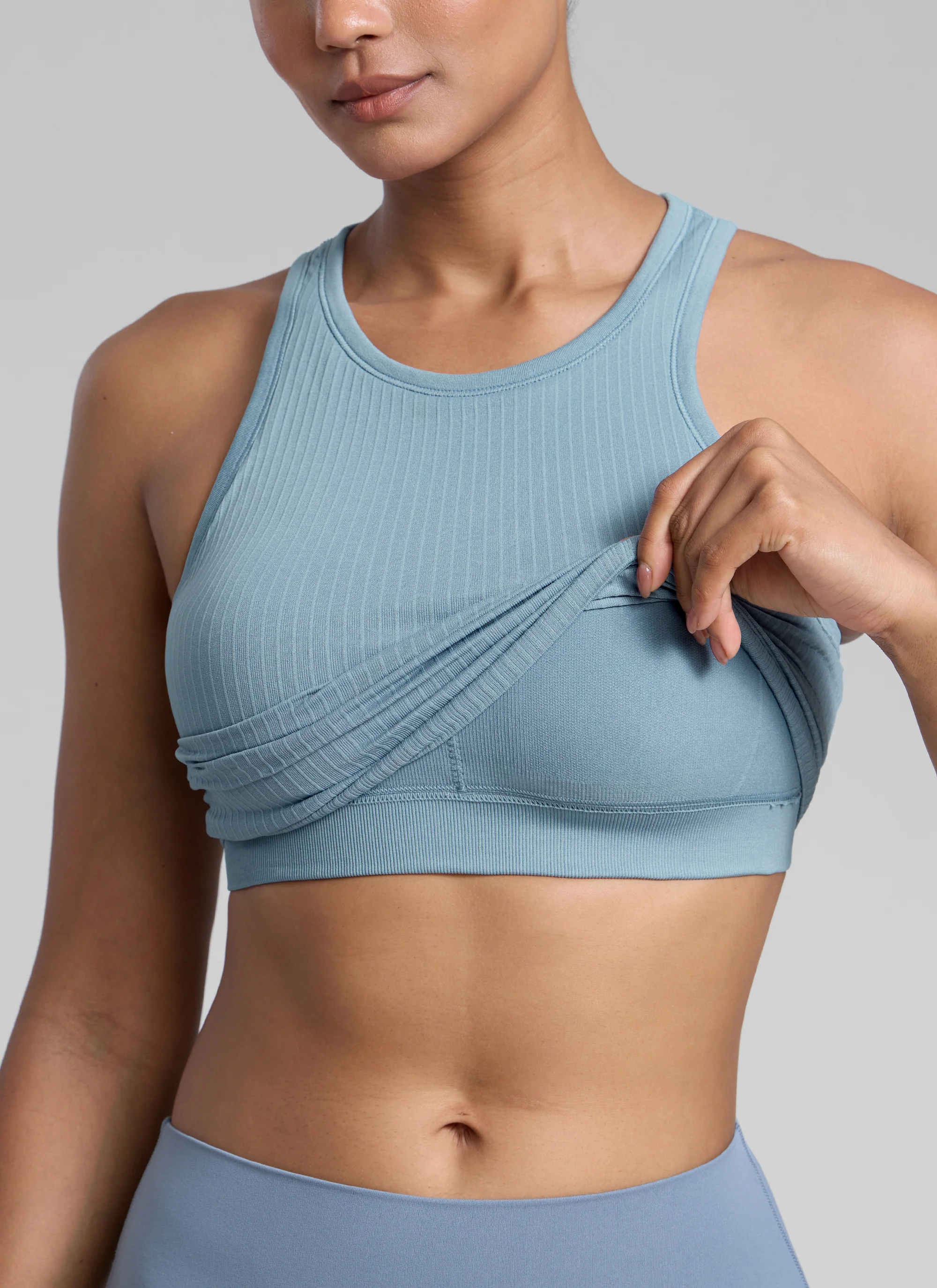 Seamless Ribbed Racerback Crop Tank - Image 14