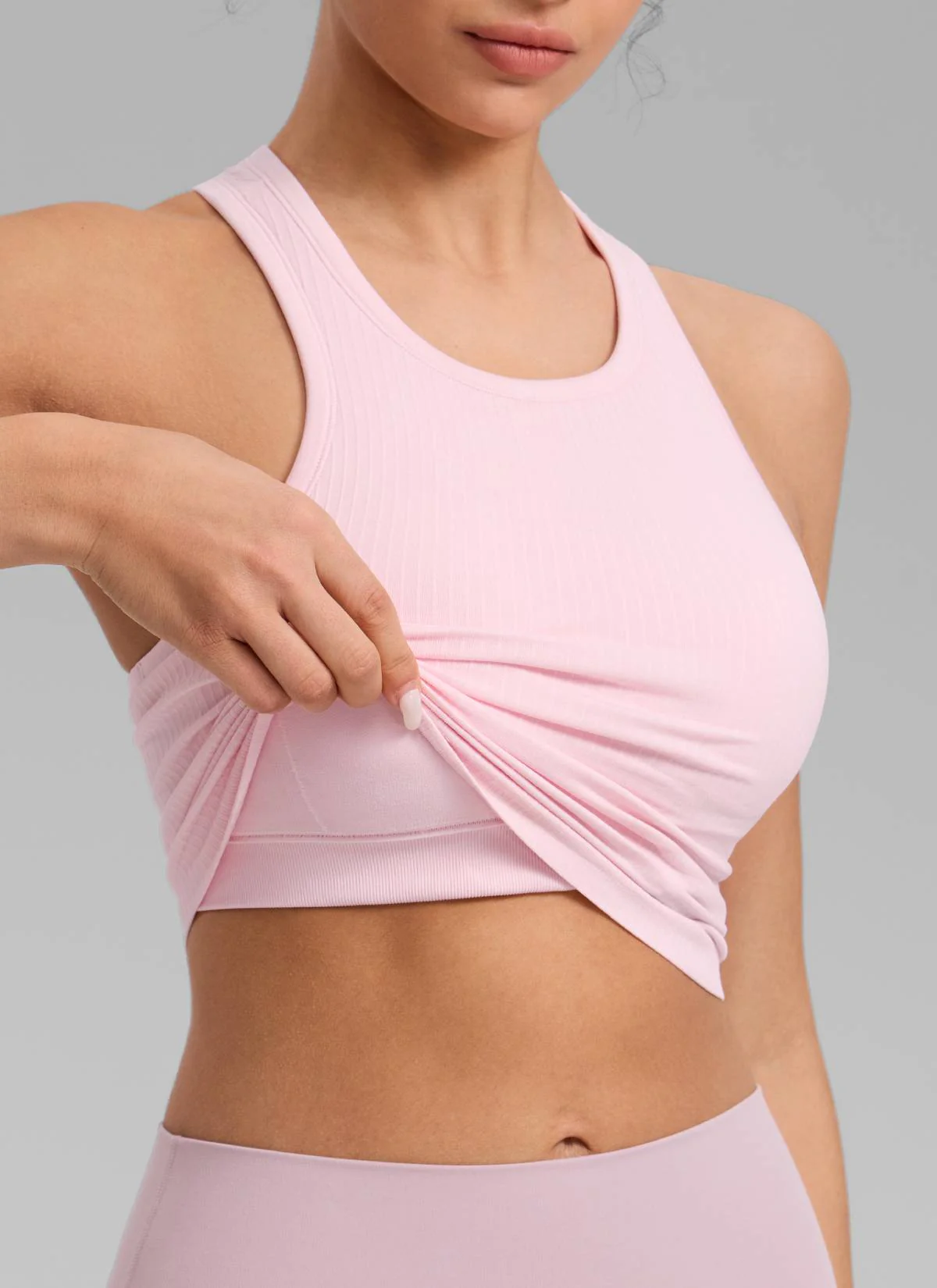 Seamless Ribbed Racerback Crop Tank - Image 18