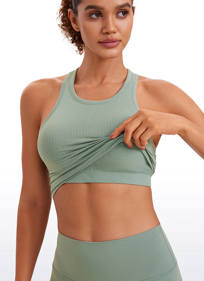 Seamless Ribbed Racerback Crop Tank - Image 17