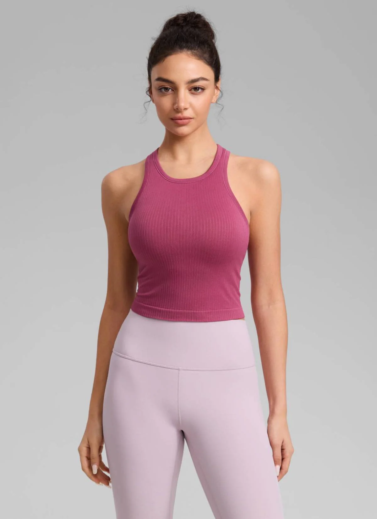 Seamless Ribbed Racerback Crop Tank - Image 18