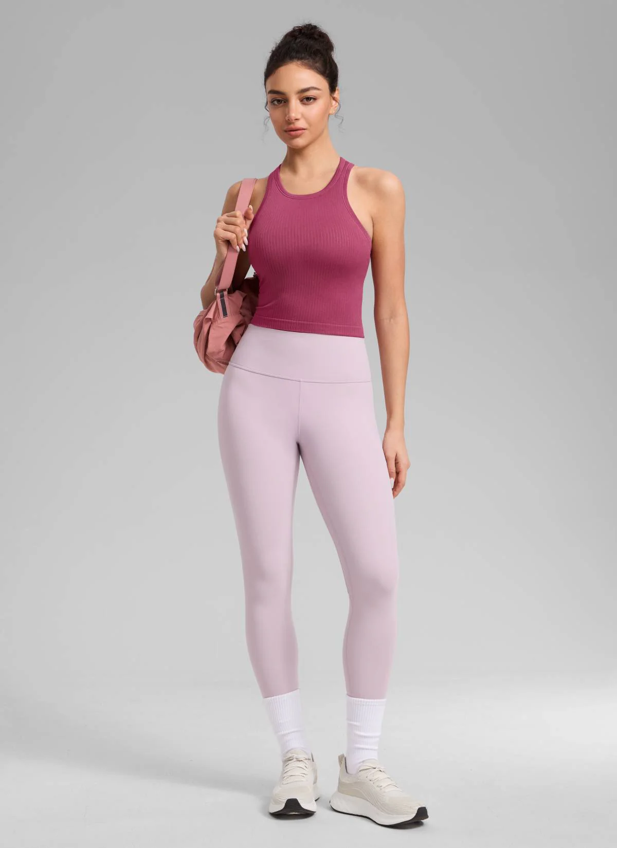 Seamless Ribbed Racerback Crop Tank - Image 20
