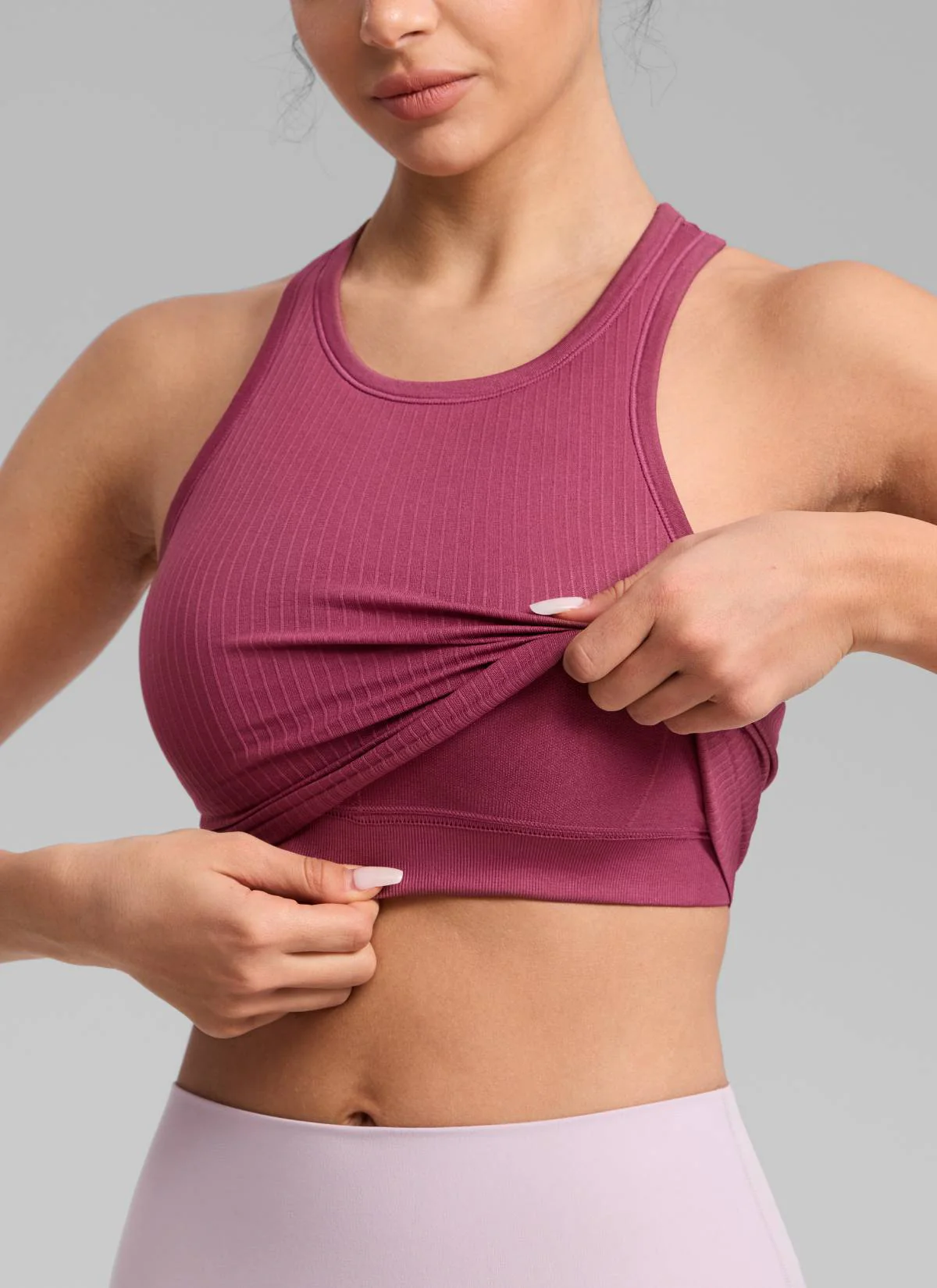Seamless Ribbed Racerback Crop Tank - Image 21