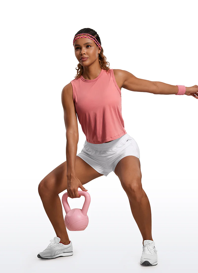 Pima Cotton High Neck Cropped Tank - Image 10