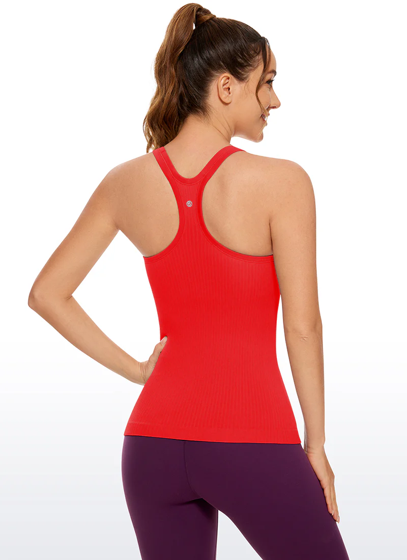 Seamless Racerback Ribbed Hip Length Tank - Image 15